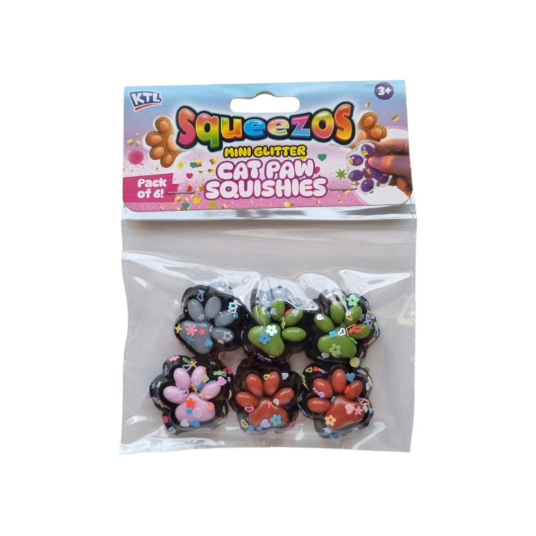 Squeezos Mini Glitter Cat Paw Squishies