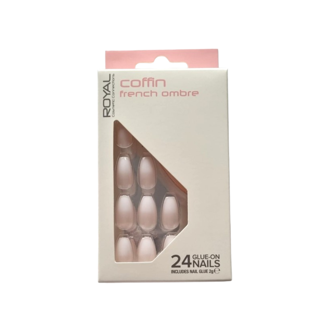 Royal Cosmetics Coffin French Ombre Glue-On Nails