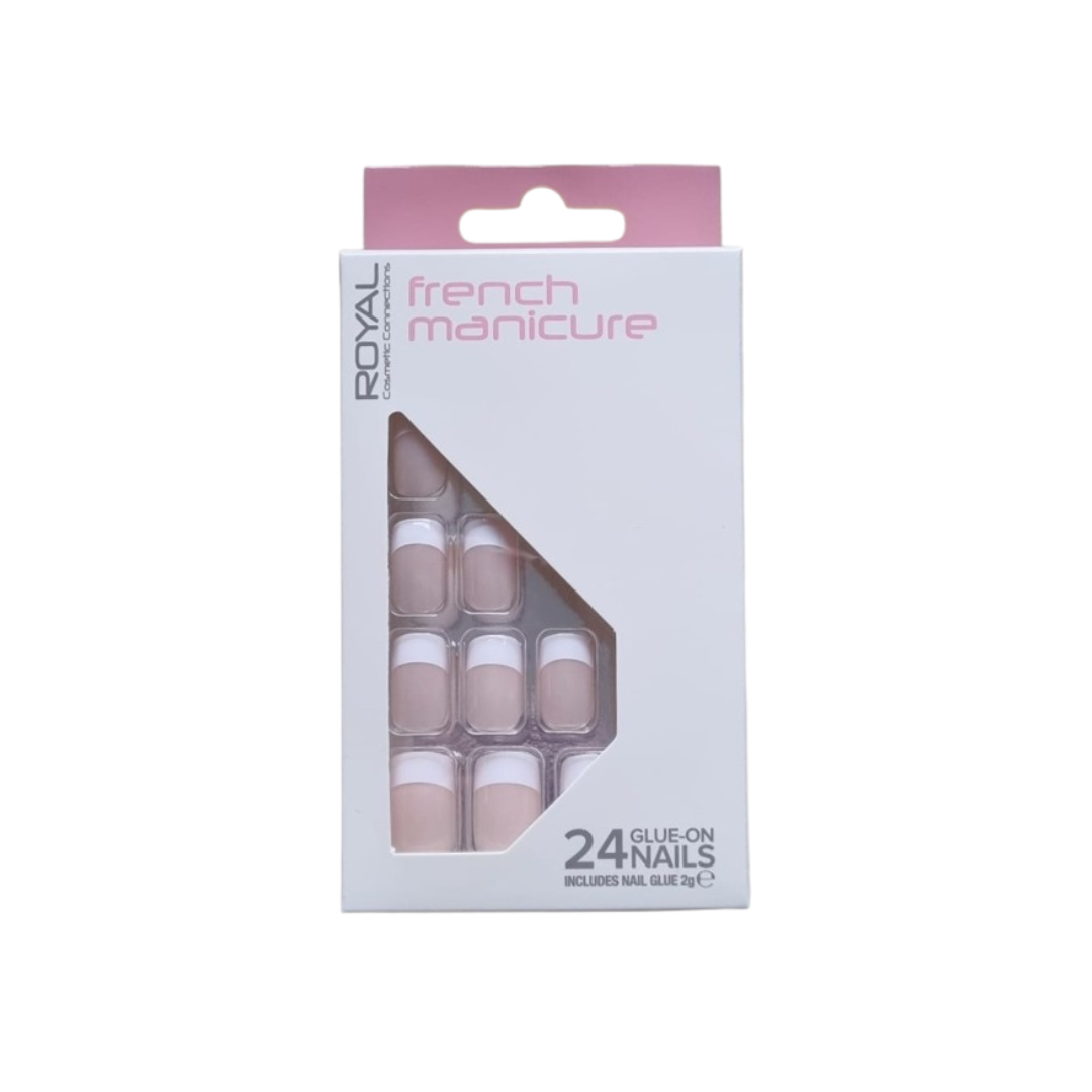 Royal Cosmetic Connections French Manicure Glue-On Nails